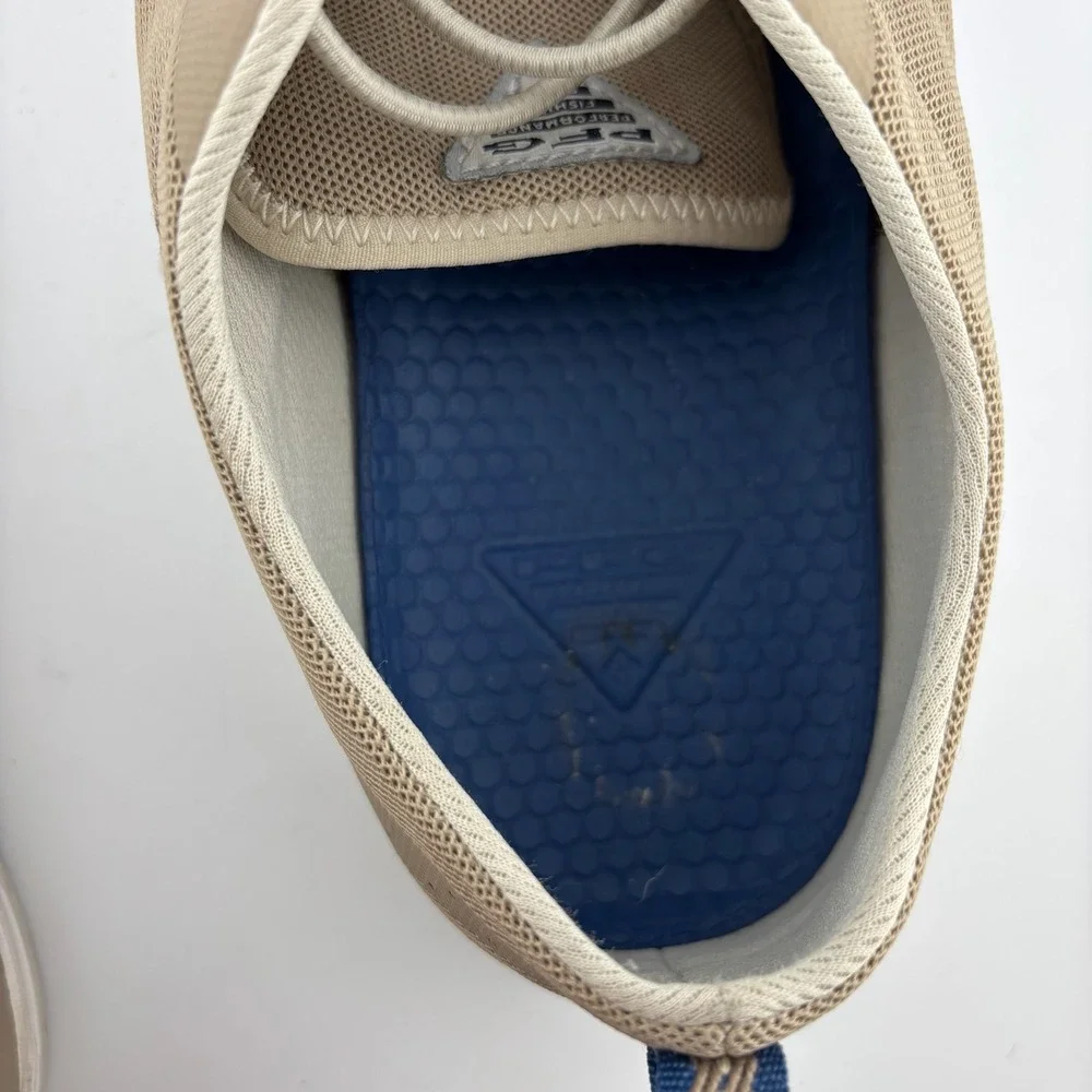 Columbia PFG Boat Shoes 10.5 Tan Blood n Guts Fishing Sneakers BM4615-212